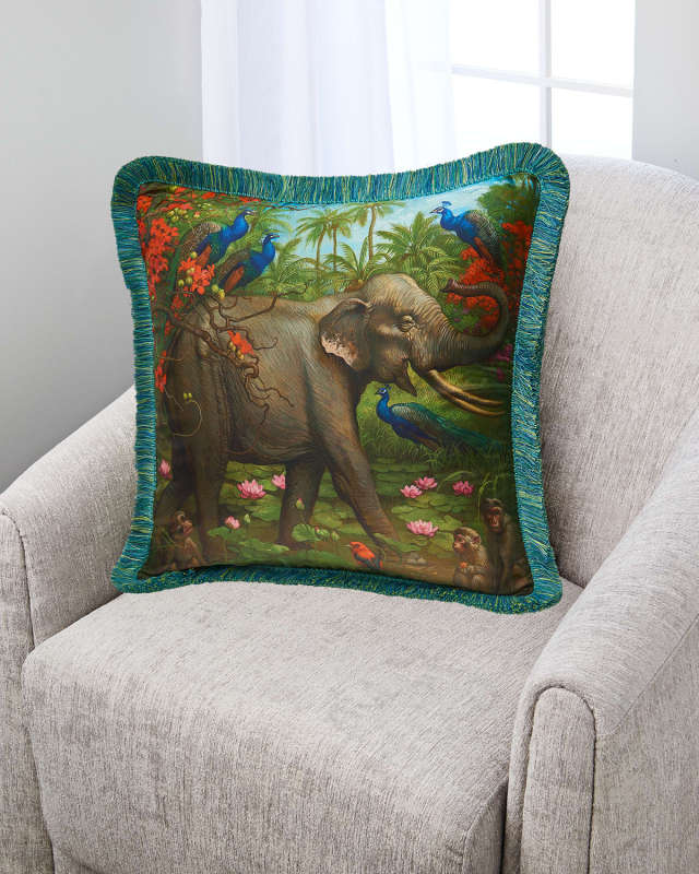 Jungle of Happiness Silk Pillow